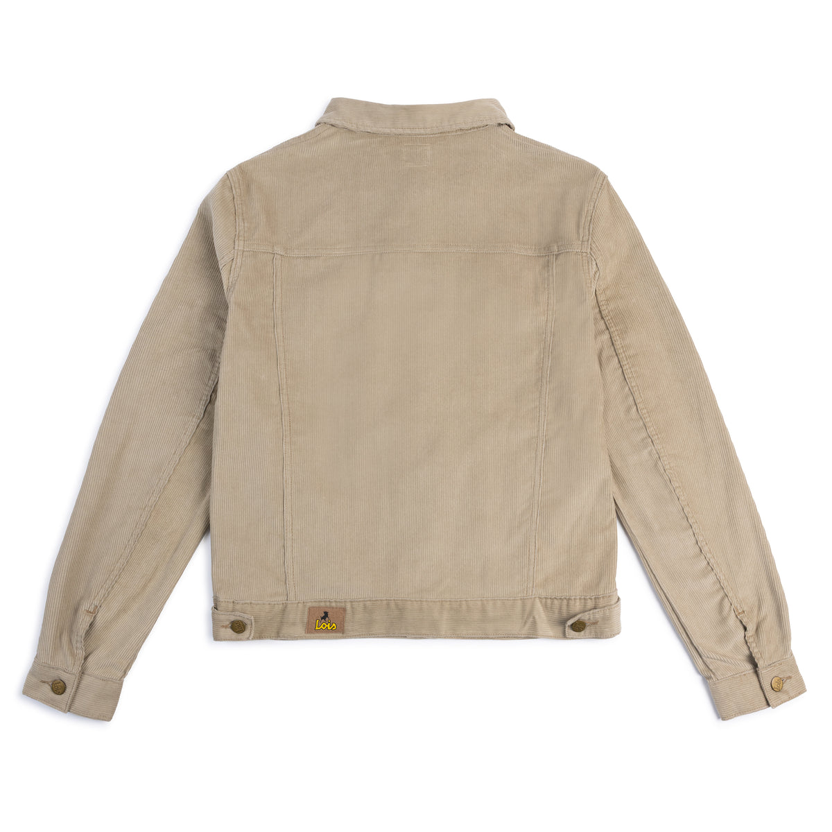 back view Beige corduroy jacket on a white background