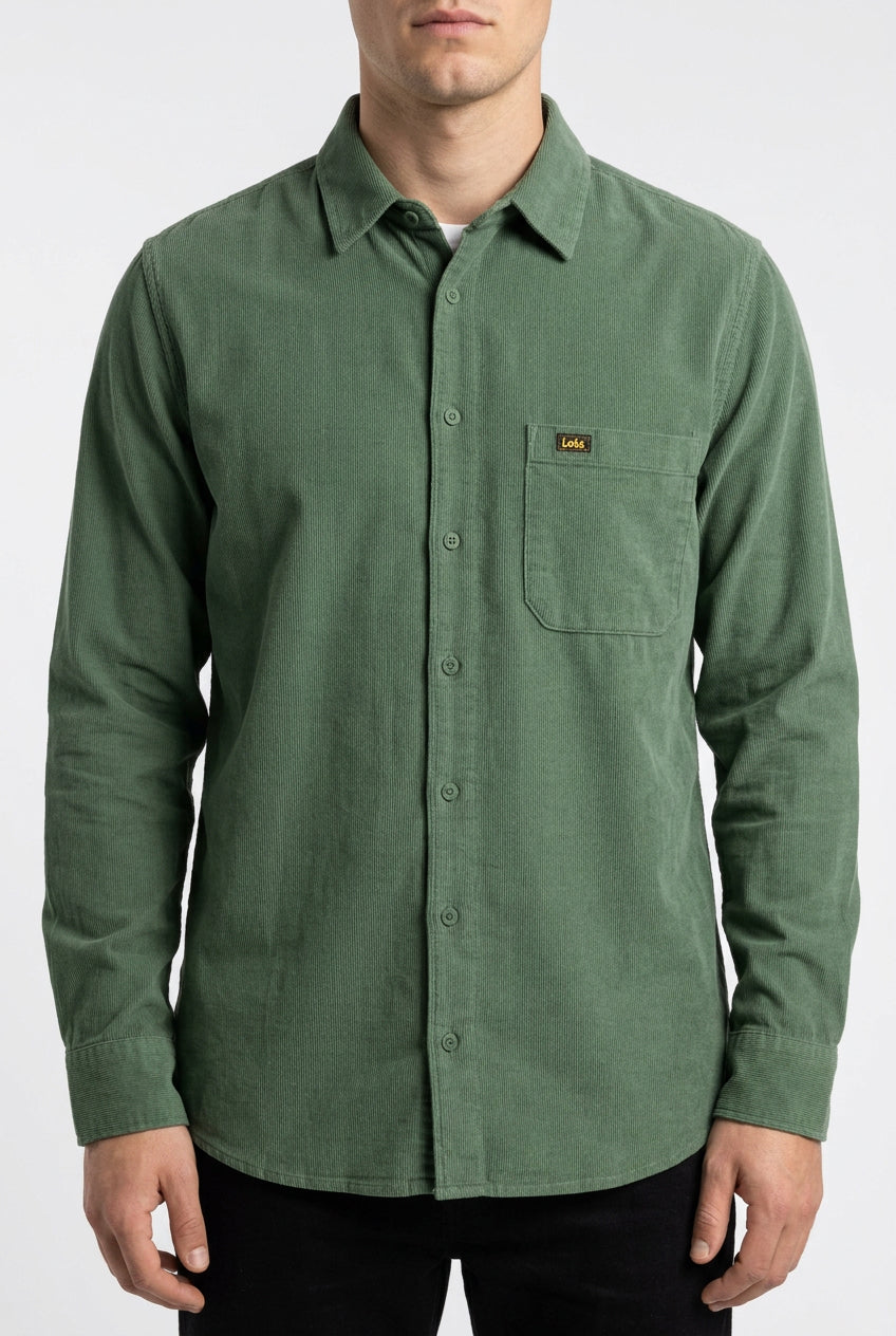 Farid Cord Shirt Dried Herb