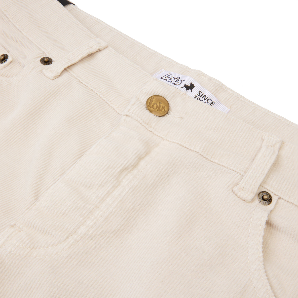 Sierra Needle Cord Trouser Ecru Tapered Fit