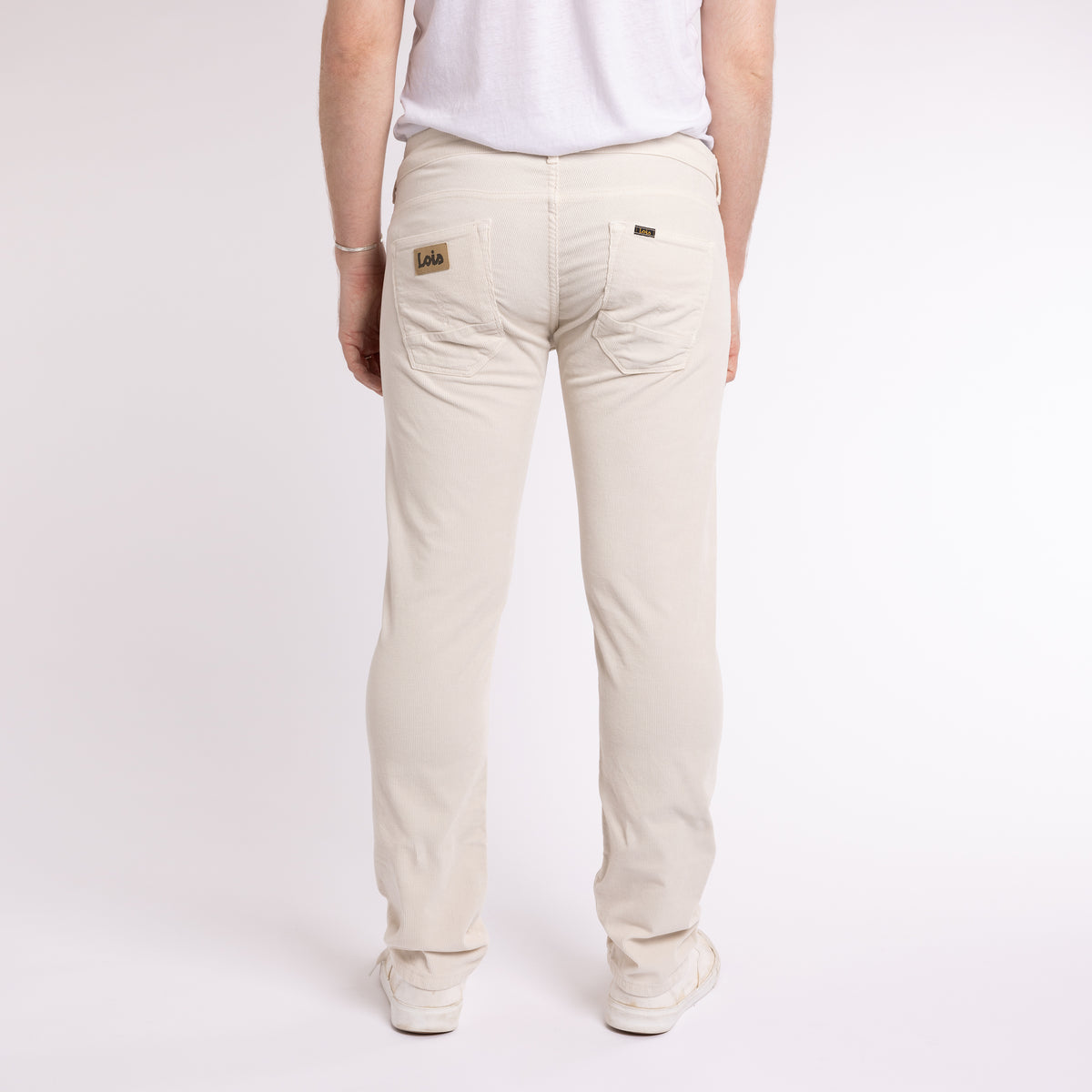 Sierra Needle Cord Trouser Ecru Tapered Fit