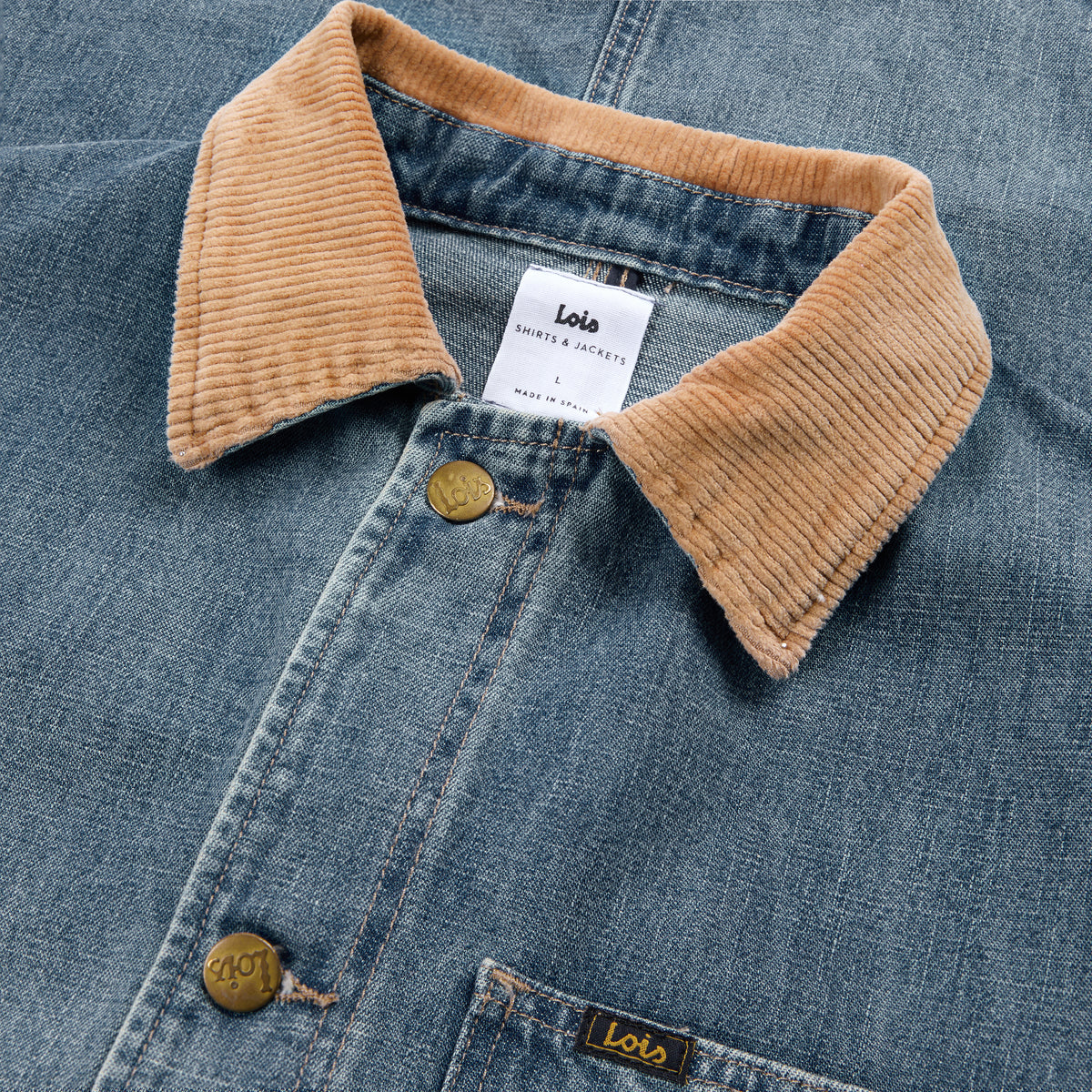 Locomotive Jacket Regen Blue with Cord Collar