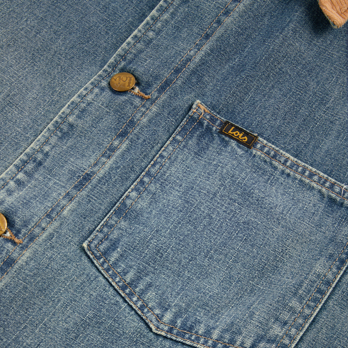 Locomotive Jacket Regen Blue with Cord Collar