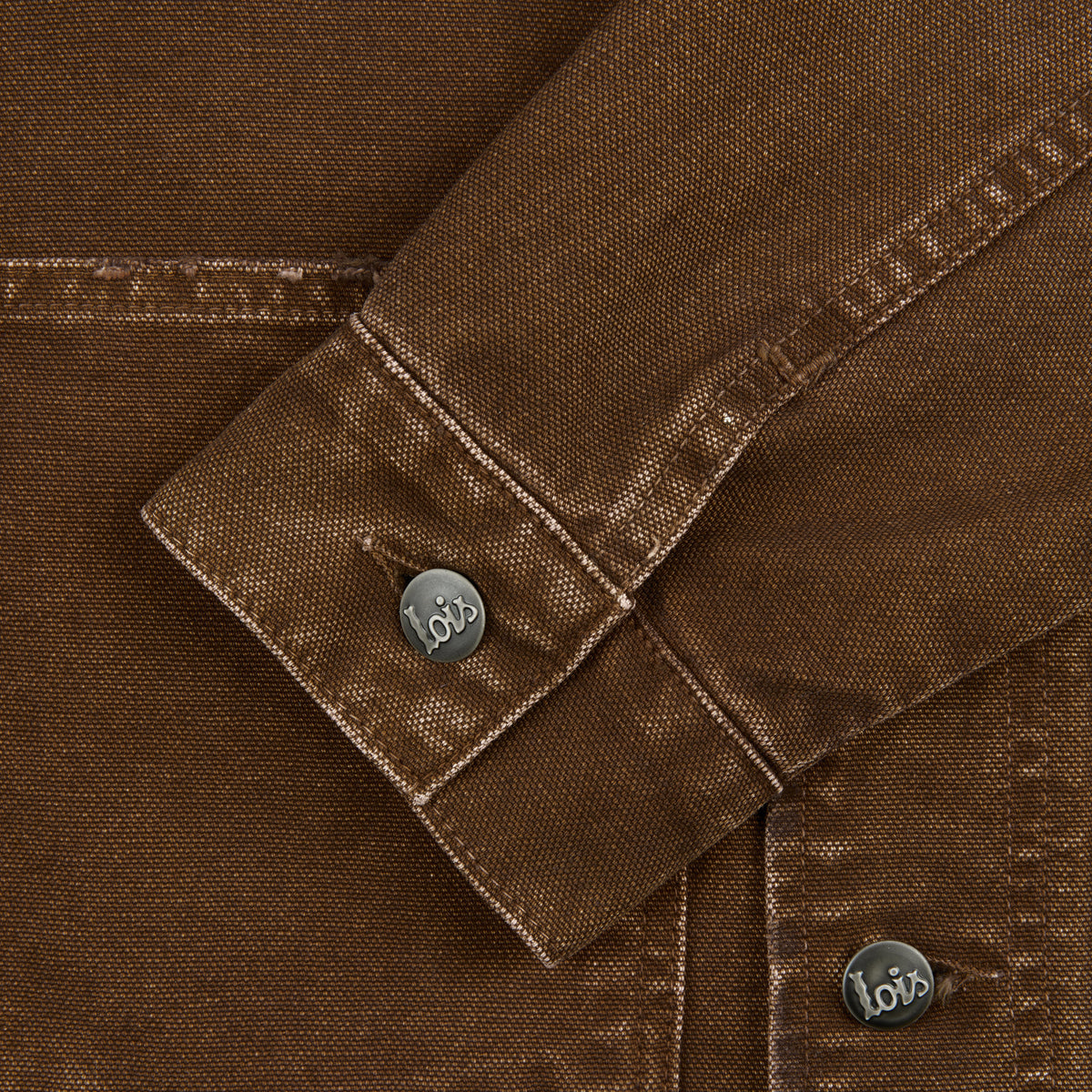 Locomotive Jacket Aged Canvas with Cord Collar Chocolate