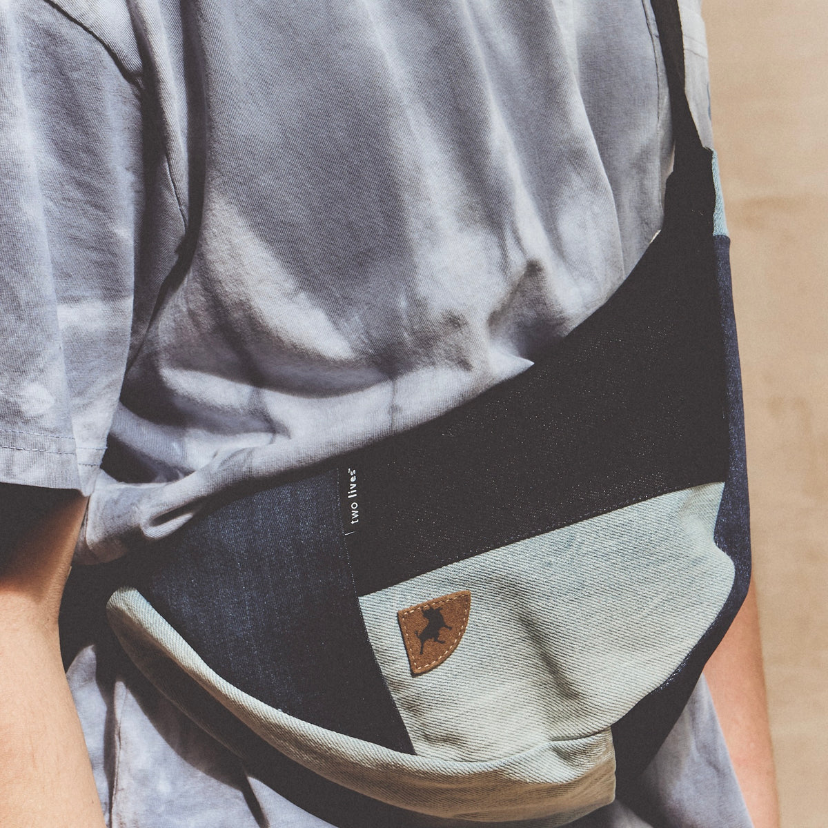 Cross body Shoulder Bag-Patchwork Indigo