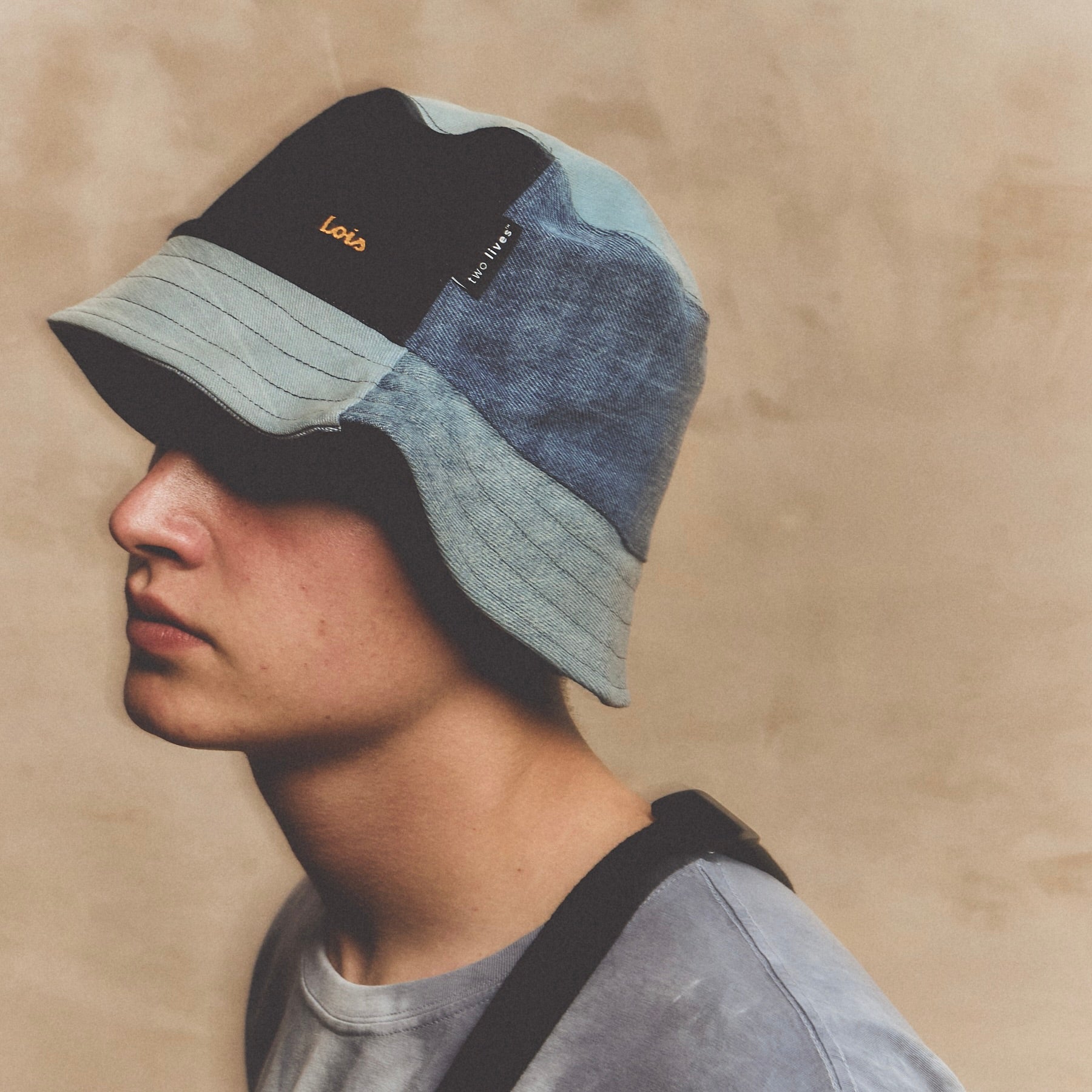 Bucket Hat- Indigo Denim Patchwork