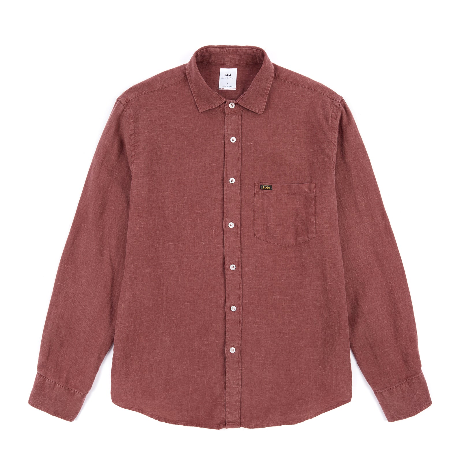Lucas Aged Linen Shirt Rose Brown