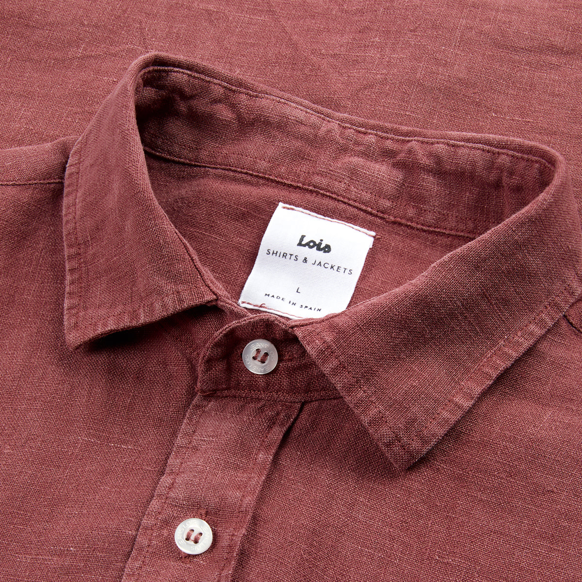 Lucas Aged Linen Shirt Rose Brown