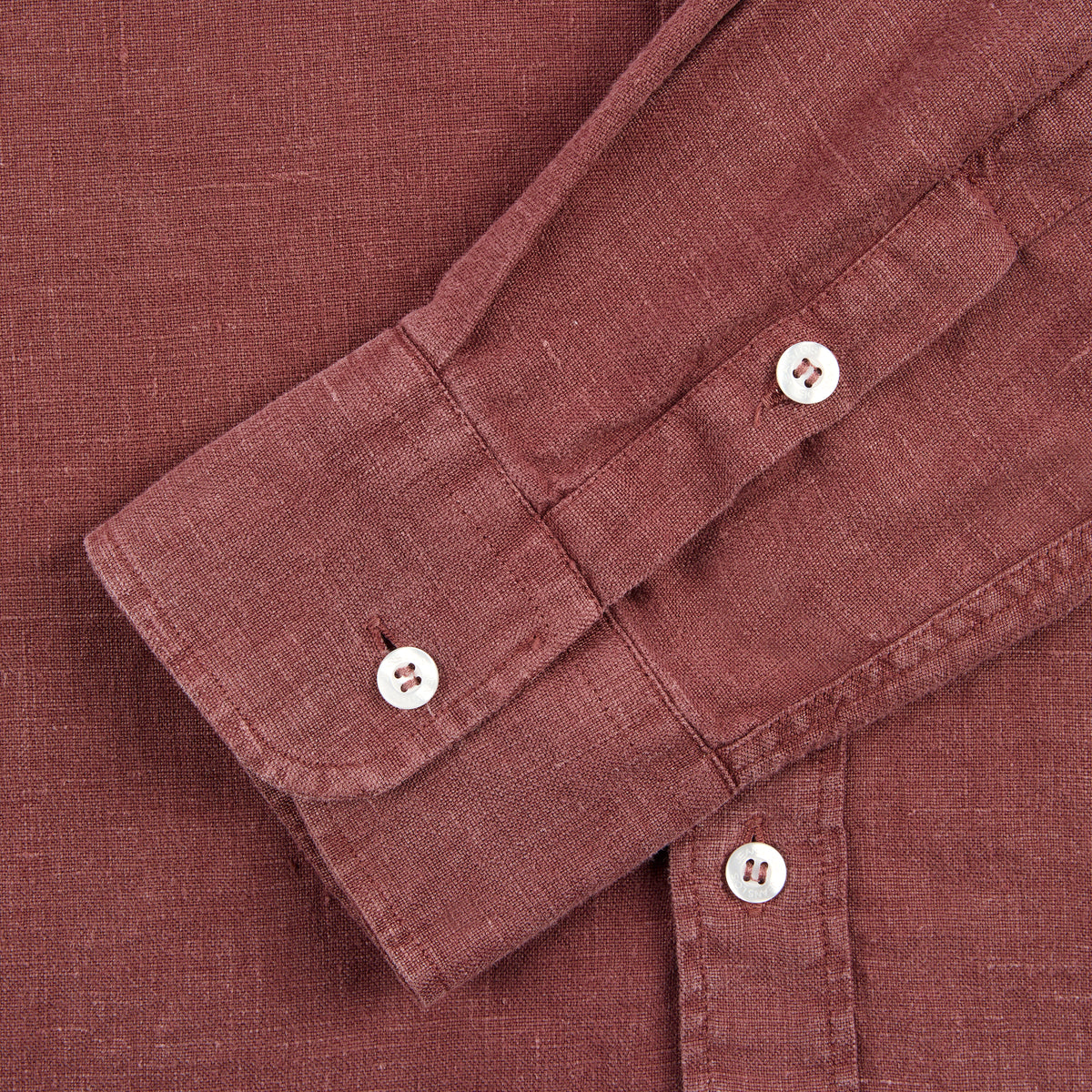 Lucas Aged Linen Shirt Rose Brown