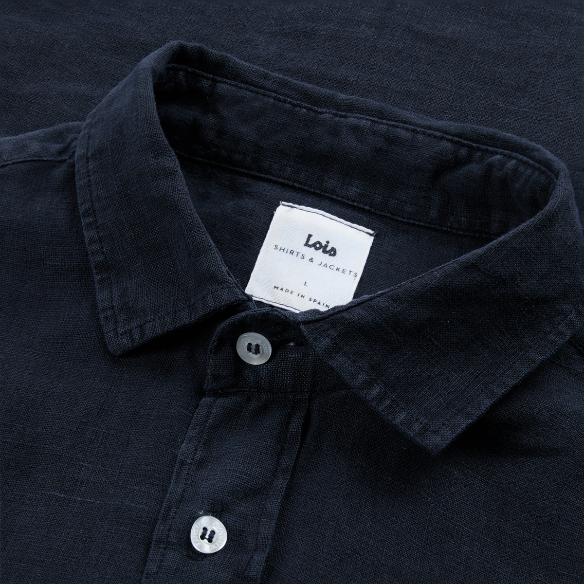 Lucas Aged Linen Shirt Navy