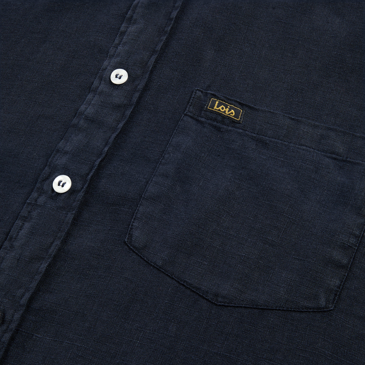 Lucas Aged Linen Shirt Navy