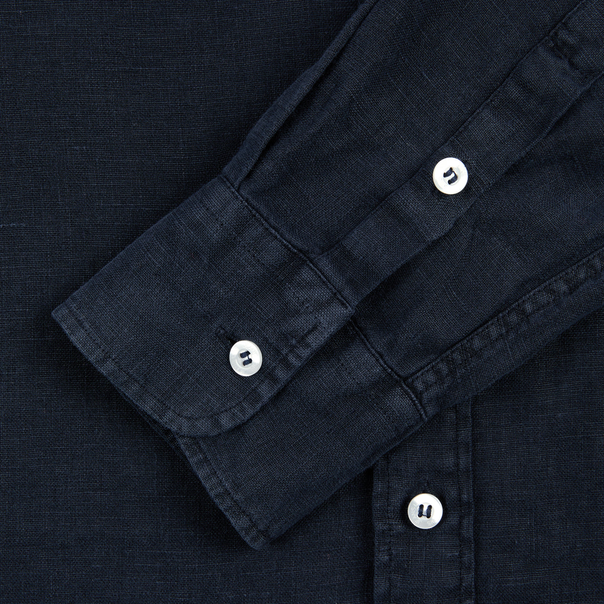 Lucas Aged Linen Shirt Navy