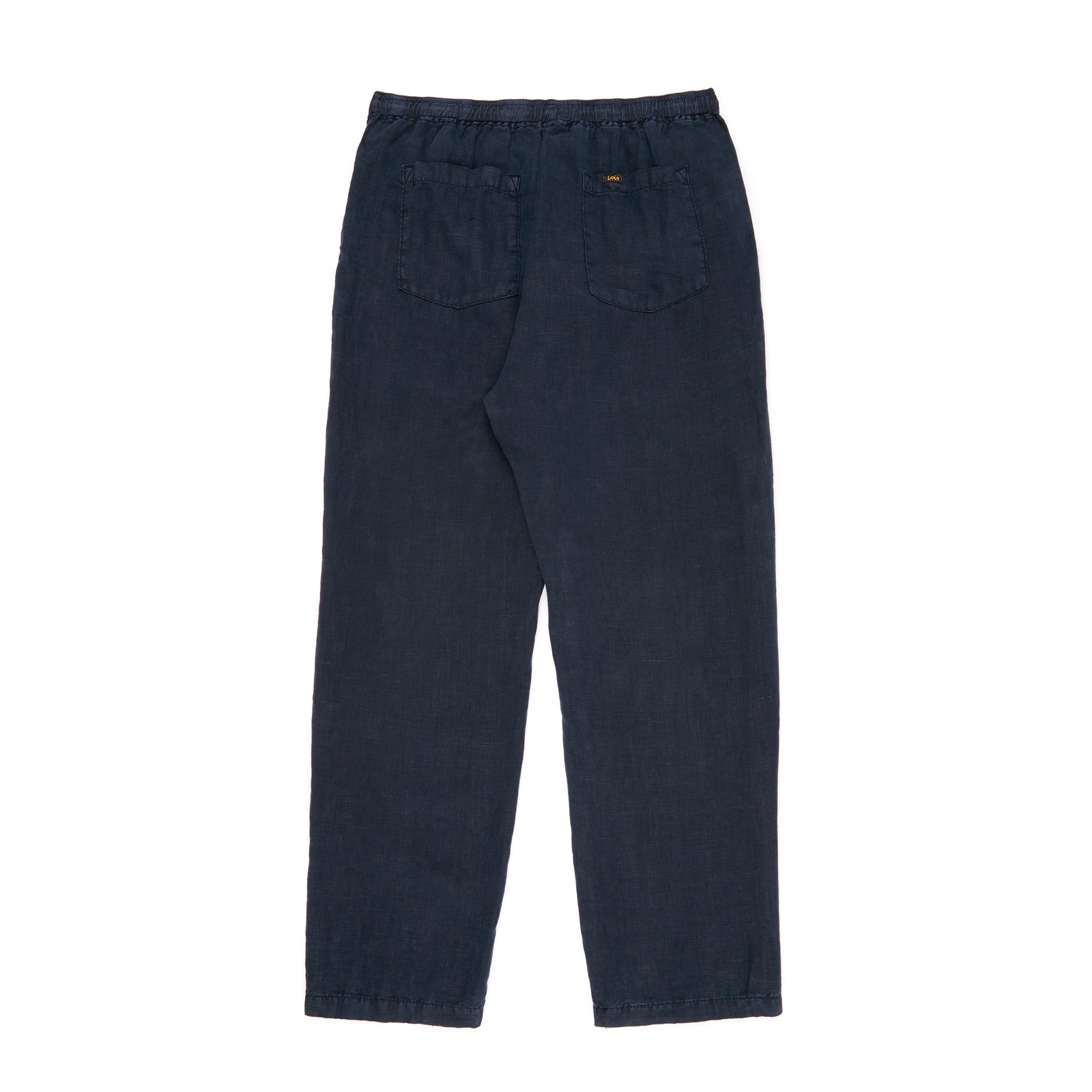 Lucky Drawstring Aged Linen Beach Pant Navy