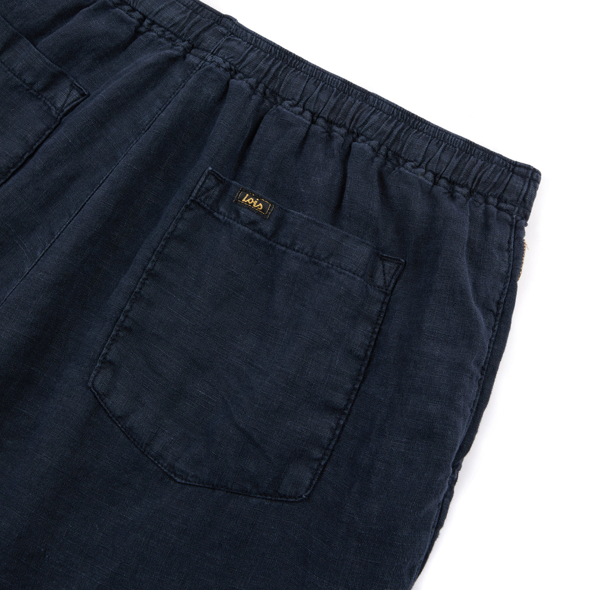 Lucky Drawstring Aged Linen Beach Pant Navy