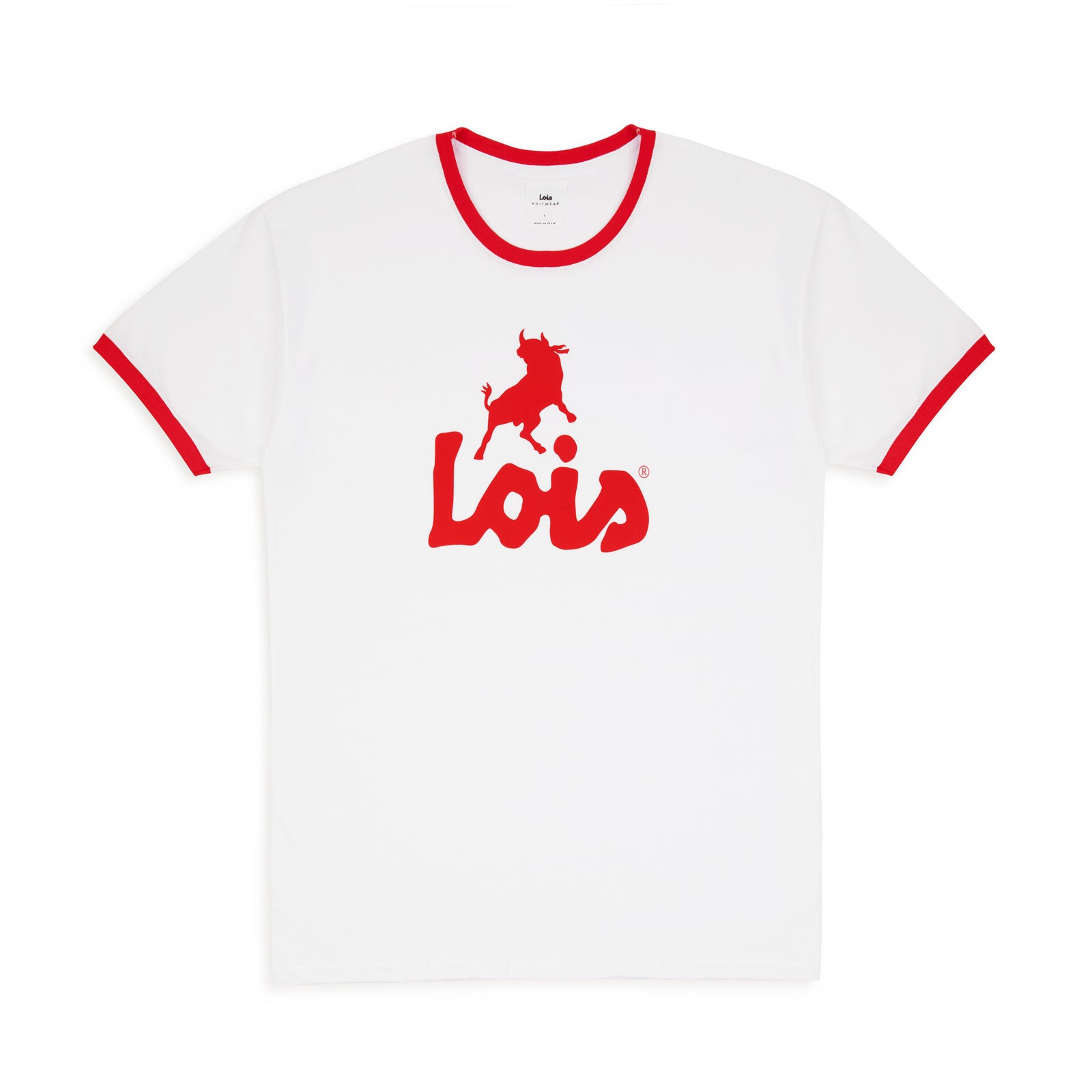 Ringer Tee Logo Classic White Red