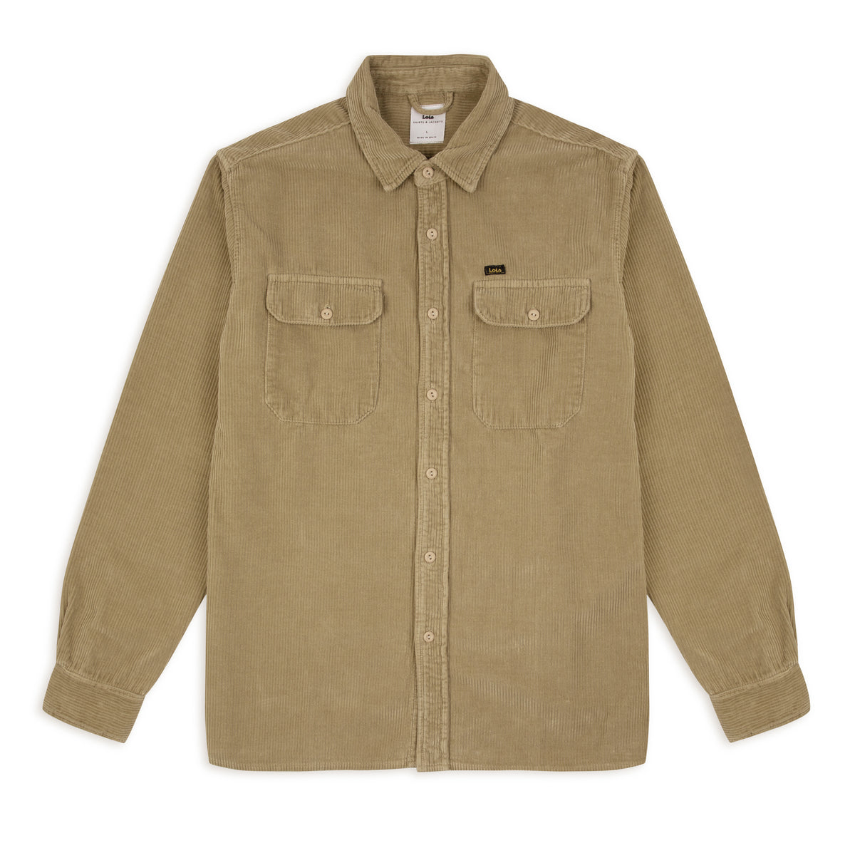 Leo Cord Workshirt Dark Sand