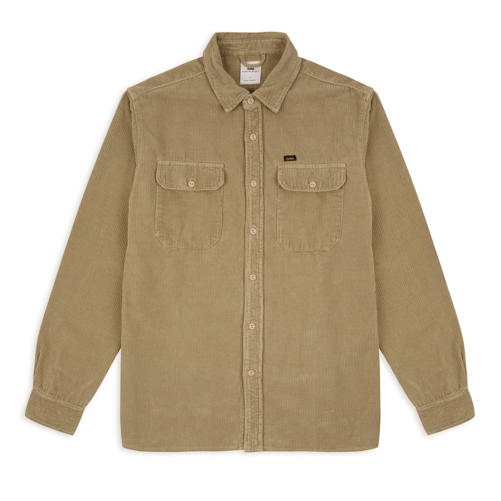 Leo Cord Workshirt Dark Sand