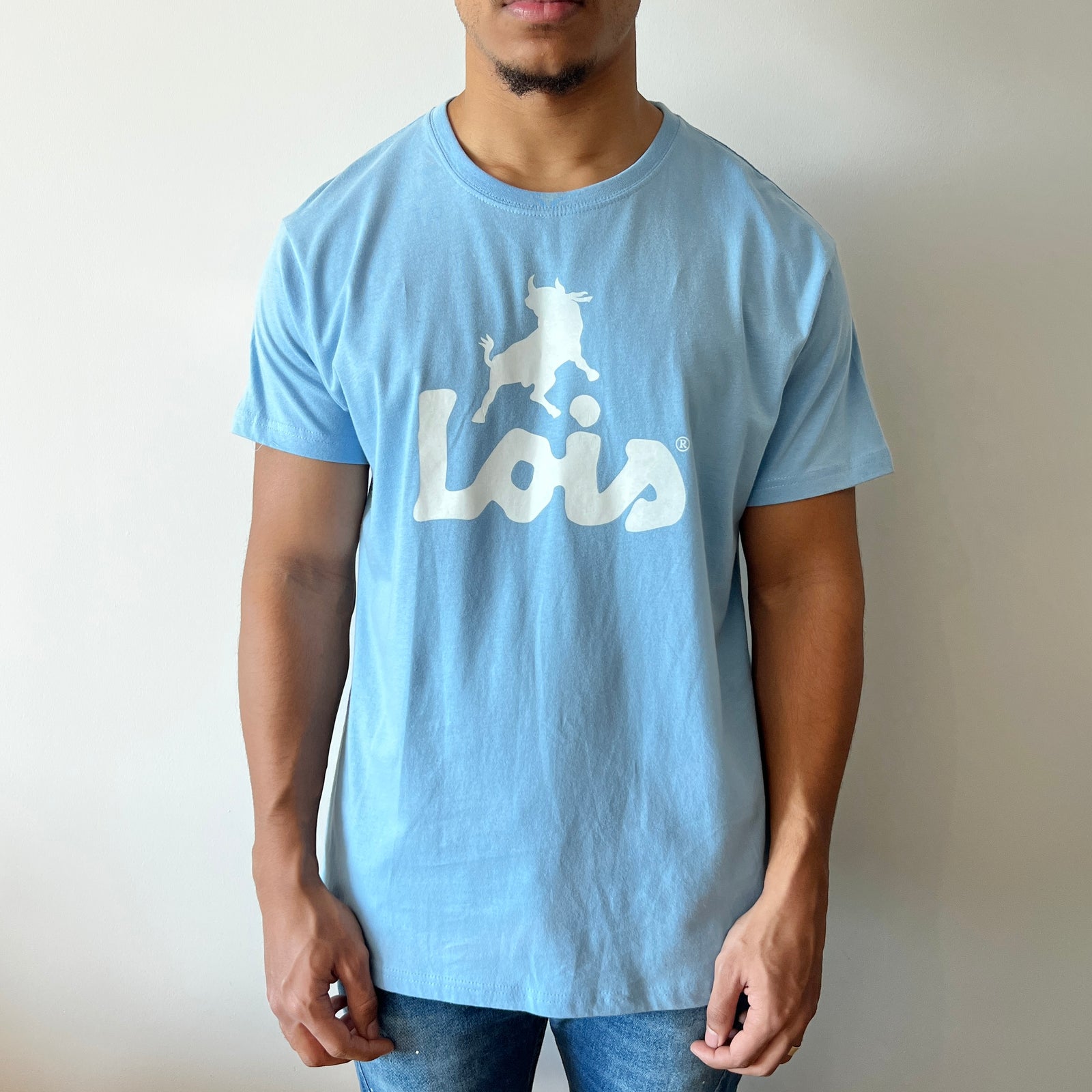 New Baco Logo Classic T-Shirt Sky / White