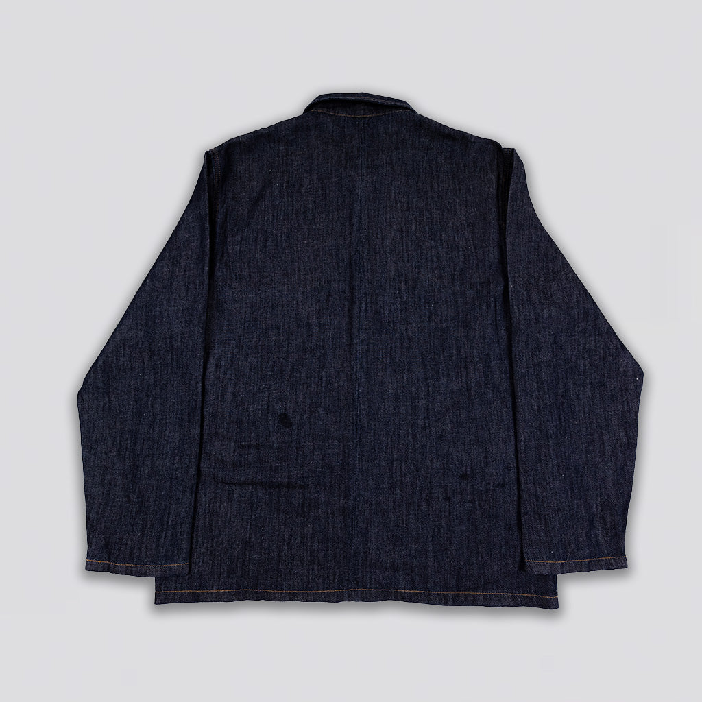 New French Jacket Wayne Dry Linen Indigo Mix