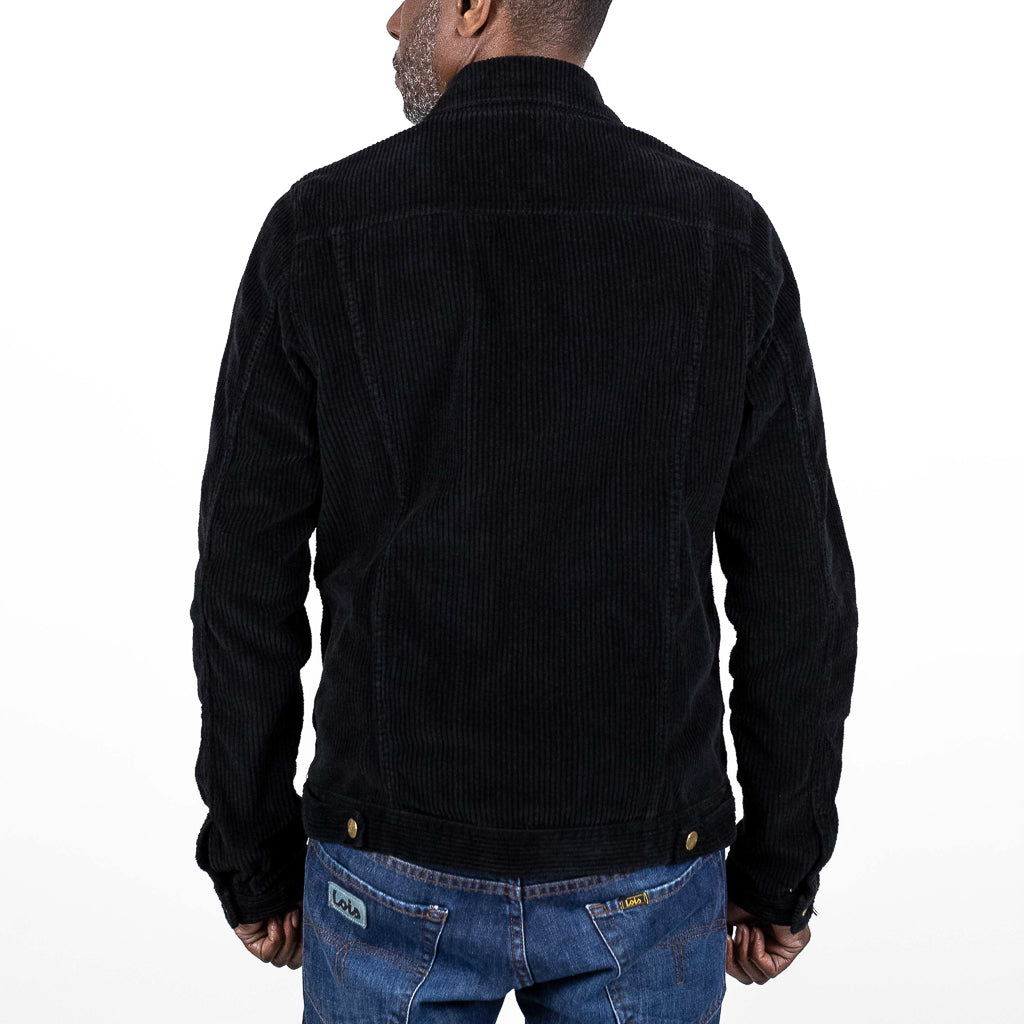 Black corduroy trucker jacket best sale